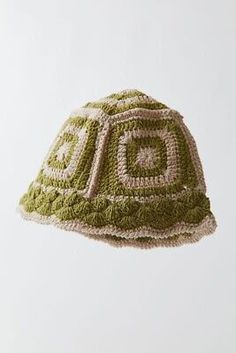 Find ideas๏ฟฝand inspiration for Urban Outfitters Bria Granny Square Handmade Crochet Bucket Hat Green Ivory NWOT, Women's Accessories Crochet Bucket, Crochet Bucket Hat, Crochet Fashion, Granny Square, Handmade Crochet, Trending Accessories, Bucket Hat, Women's Accessories, Accessories Hats