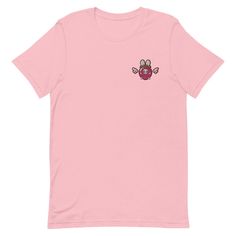 A super soft and cute, pink tee featuring Ucha. Wear your love of Mew Mew a la Mode, with a neat, embroidered tee that's perfect for any occasion! Shirt features: * 100% combed and ring-spun cotton * Pre-shrunk fabric * Shoulder-to-shoulder taping * Side-seamed Pink Crew Neck T-shirt With Embroidered Graphics, Pink Embroidered Cotton T-shirt, Pink Short Sleeve T-shirt With Embroidered Graphics, Pink Cotton T-shirt With Embroidered Graphics, Pink Embroidered Casual T-shirt, Tshirt Photography, Birthday Sweatshirt, Mermaid Shirt, Gifts For Photographers