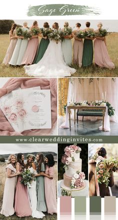 a collage of photos with different wedding colors