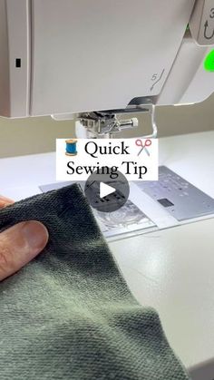 someone is sewing on a machine with the words quick sewing tip in front of them