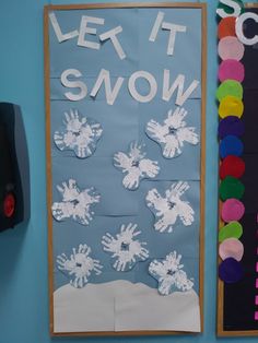 a bulletin board with snow written on it