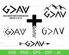 the svg files are available for use in projects like this cross, mountains and arrows