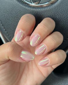 Gel Builder Nails, Hailey Bieber Chrome Nails, Hailey Bieber Chrome, Builder Nails, Gel Builder, Simple Gel Nails