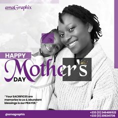 a mother's day flyer with an image of a woman and her child smiling