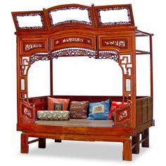 Antique Ci Xi Chinese Canopy Bed Framed Bed, All Wood Furniture, Queen Size Bed Sets, Asian Furniture, China Furniture, Antique Beds, Asian Homes, Asian Home Decor, Chinese Furniture