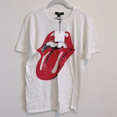 Misguided Rolling Stones Tongue T-Shirt Rolling Stones Preppy Shirt, Rolling Stones Womens Shoulders Off Shirt, Rolling Stones Shirts, Tee Shirt Rolling Stones, Rolling Stones Tshirt, The Rolling Stones Shirt, White Rolling Stones Tshirt