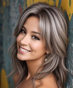 Frosted Hair, Haircuts For Medium Length Hair, Hair Streaks, Blending Gray Hair, Haircuts For Medium Hair, Undercut Hairstyles, Long Hair Women, Long Hairstyles, Cool Haircuts