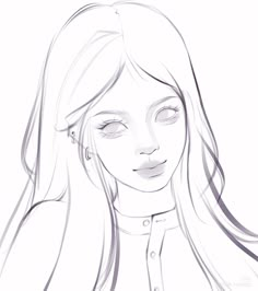 a drawing of a girl with long hair