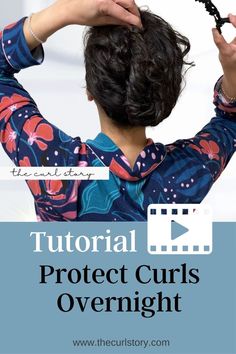 Brunette in pajamas reaching up to put her hair in an updo hairstyle to protect and preserve her curls overnight Sleep Hairstyles, How To Protect Yourself, Another Day, Hair Styles