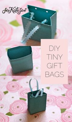 diy tiny gift bags with ribbon tied around them