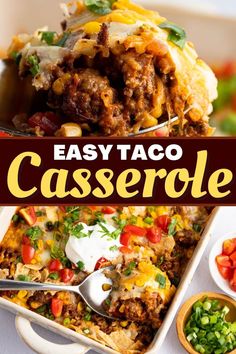 an easy taco casserole recipe with meat and vegetables