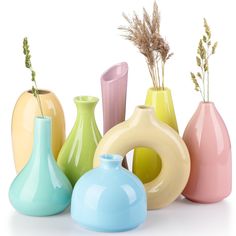 there are many different vases in this group