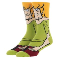 Shaggy 360 Men's Crew Sock Zoinks!! Unmask your true style with these Shaggy 360 Men's Crew Socks. Perfect for when you're feeling nostalgic for classic cartoons. There's no better twosome than Scooby and Shaggy! Style: Crew Socks Fiber Content: 98% Polyester, 2% Spandex Size: Fits most men with shoe sizes 8-12 Sock Maker: BioWorld Country of Origin: Imported Scooby Doo Shaggy, Shaggy Scooby Doo, Shaggy And Scooby, Silly Socks, Cartoon Socks, New Scooby Doo, Unique Socks, Mens Crew Socks, Great Gifts For Men