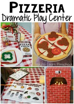 pizza themed play center with instructions and pictures