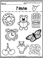 a coloring page for children to color with the words taste and an image of a teddy bear