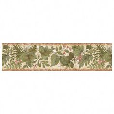 a wallpaper border with leaves and berries