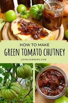 how to make green tomato chutney with fresh tomatoes and peppers on the side