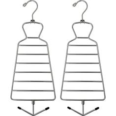 pair of metal hangers on white background