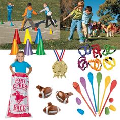 some kids are playing and having fun in the park with their sports equipment, including plastic cones