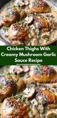 chicken thighs with creamy mushroom garlic sauce recipe