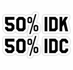 stickers with the words 50 %, 50 % and 50 % in black on white