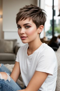 1 9 Cabelo Plus Size, Chic Short Hair, Short Hair Images, Short Hair Pixie, Short Hair Pixie Cuts, Pixie Haircut For Thick Hair, Super Short Hair, Hair Cut Ideas, Edgy Short Hair