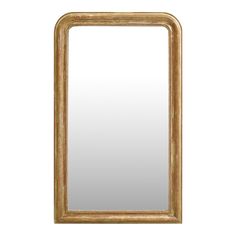 a gold framed mirror on a white wall