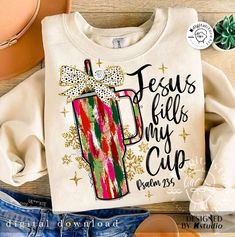 Cute Sublimation Designs, Fill My Cup, Bible Design, World Png, Christian Shirts Designs, Christmas Bible, Christmas Tee Shirts, Christmas Sublimation Designs, Christmas Jesus