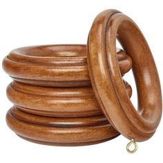 a stack of wooden rings sitting on top of each other