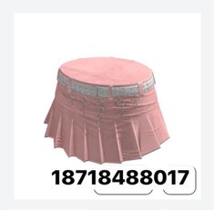 a woman's pink skirted hat with silver trimmings on the bottom