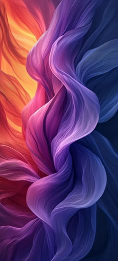 an abstract painting with wavy lines and colors