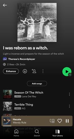 an iphone screen with the caption i was reborn as a witch and then there's a record player