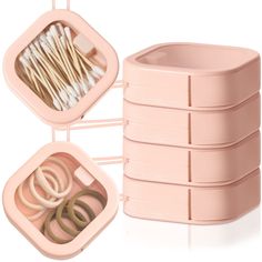 PRICES MAY VARY. Package Includes: you will receive 4 pieces of pink hair tie organizers; They are cute and delicate, which can meet your daily storage and replacement needs without taking up too much space Safe Material: hair clip organizer storage is made of ABS material and equipped with a handle made of TPE material, which is safe to use and easy to carry; It is not disposable, and can be applied for a long time, adding convenience to your life Convenient Design: there is a button switch on Hair Tie Storage, Hair Accessories Organizer, Bobby Pin Holder, Hair Tie Organizer, Tie Organizer, Hair Clip Organizer, Hair Tie Holder, Tie Holder, Hair Accessories Storage