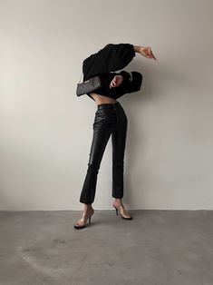 Super chic and minimal vegan leather pants with cropped slim fit. Perfectly mimics lambskin with high quality PU. Fabric contains natural stretch. Model is in MINUSEY ONE SIZE. ✔️ Free worldwide express shipping over $100✔️ Loved by 6,500+ customers✔️ Limited edition collections, maximum styleStay ahead of the trend with can’t-find-anywhere-else staples. Your closet will thank you 💕* MINUSEY ONE SIZE = EU 34-38, US 2-6* 100% PU Leather* Hand wash cold or professional clean* Made in Korea - Model Height: 169cm/5'6" (US2, EU34) Chic Leather Straight Pants For Winter, Sleek Leather Pants With Tapered Leg For Fall, Sleek Tapered Leg Leather Pants For Fall, Modern Straight Leather Pants For Fall, Chic Stretch Leather Straight Pants, Sleek Straight Leather Pants For Night Out, Sleek Stretch Leather Straight Pants, Sleek Leather Winter Pants, Sleek High-waisted Leather Pants