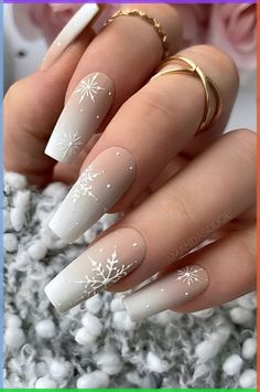 If you thought the French tip nail designs were a relic of the beauty trends of the 00s, we have news for you. The classic French manicure is making a major comeback in 2024 — but with a twist. Perhaps the most undefeated nail trend to exist is the classic French manicure (remember when square acrylic... Snowflake Christmas Nails Acrylic, Winter Designs Nails, Christmas Long Nail Designs, Coffin Snowflake Nails, Christmas Snow Nails, Snow Nails Acrylic, Snowflake Nails Coffin, Snow Flake Nails Acrylics, Pretty Winter Nails Acrylic