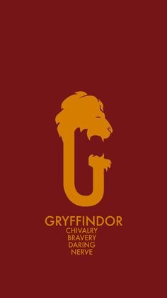 the logo for gryffindor chivalry and daring neve, which features a lion's head