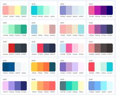 the color chart for different shades of paint