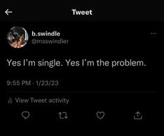 the tweet is being posted to someone on their cell phone, and it looks like they're single