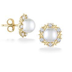 44309 - 14K Yellow Gold - Pua Lei Stud Earrings