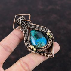 Chrysocolla Jewelry, Wire Wrapped Gemstone Jewelry, Wire Wrapped Jewelry Pendant, Handmade Boho Jewelry, Wire Wrapped Bangles, Wire Wrapped Stone Jewelry, Copper Jewelry Handmade, Electroformed Jewelry, Wire Wrapping Stones