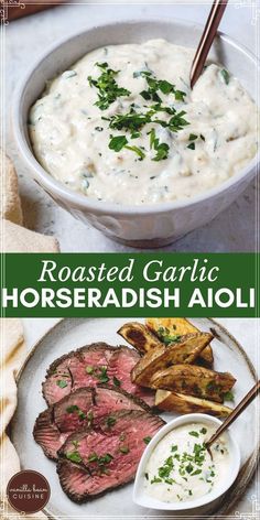 roasted garlic and horseradish aioli is the perfect side dish for any meal