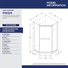 Shower Base, Pivot Doors, Corner Shower