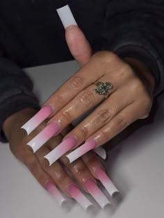 999 Nails, Acrylic Shorties, Ombre Pink And White Nails, Nail Cam, Stilleto Nails Designs, My Boards, Baddie Nails