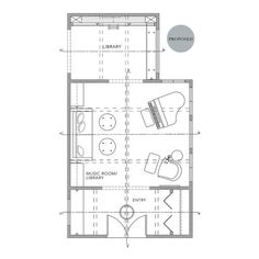 the floor plan for a small bathroom