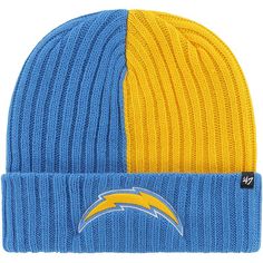 Warm up your noggin with a bold showing of Los Angeles Chargers pride by adding this Fracture Cuffed Knit Hat from '47. The team-colored details and classic construction give you a spirited yet versatile look, while the embroidered graphics offer an added boost of flair. The toasty knit design makes this hat a strong choice when the temperature dips on Los Angeles Chargers game day.Warm up your noggin with a bold showing of Los Angeles Chargers pride by adding this Fracture Cuffed Knit Hat from Los Angeles Chargers, Wedding Watch, 47 Brand, Knit Hat, Powder Blue, Adjustable Hat, Fitted Hats, Merry And Bright, Knitting Designs