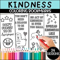 coloring bookmarks for kids to color with the words, don't forget to be kind