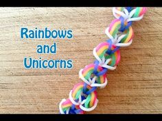 rainbows and unicorns on a wooden table with the words rainbows and unicorns