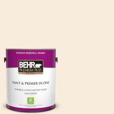 a white paint can with the words behr premium plus ultra on it's side