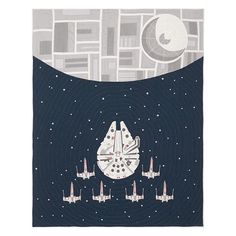 Bring intergalactic design to their sleep space with this cozy all-cotton quilt. Featuring the Millennium Falcon(TM) and a platoon of X-wing(TM) starfighters, it boasts an iconic Star Wars(TM) style. DETAILS THAT MATTER Quilt is expertly stitched by hand. 270-gram-weight cotton batting. Quilt and shams reverse to solid color. Quilted sham has a tie closure. Made of 100% cotton. KEY PRODUCT POINTS Quilt, sham and insert sold separately. Machine wash. STAR WARS (C) & (TM) 2025 Lucasfilm Ltd. Star Wars Quilt, Space Quilt, Quilted Bedding, Kids Bed Linen, The Millennium Falcon, Honeycomb Stitch, Linen Bedspread, Pb Kids, X Wing