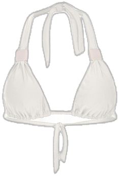 Chic Triangle Halter Top For Sunbathing, Elegant White Halter Top For The Beach, White Halter Top With Adjustable Straps, White Adjustable Halter Neck Swimwear, White Adjustable Triangle Halter Top, Fitted White Halter Top With Tie-side Bottom, White T-back Halter Top For Summer, White Summer Halter Top With T-back, White T-back Halter Top For Poolside